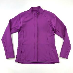 Antigua purple zip golf jacket Womens Small zip front solid colour Sporty